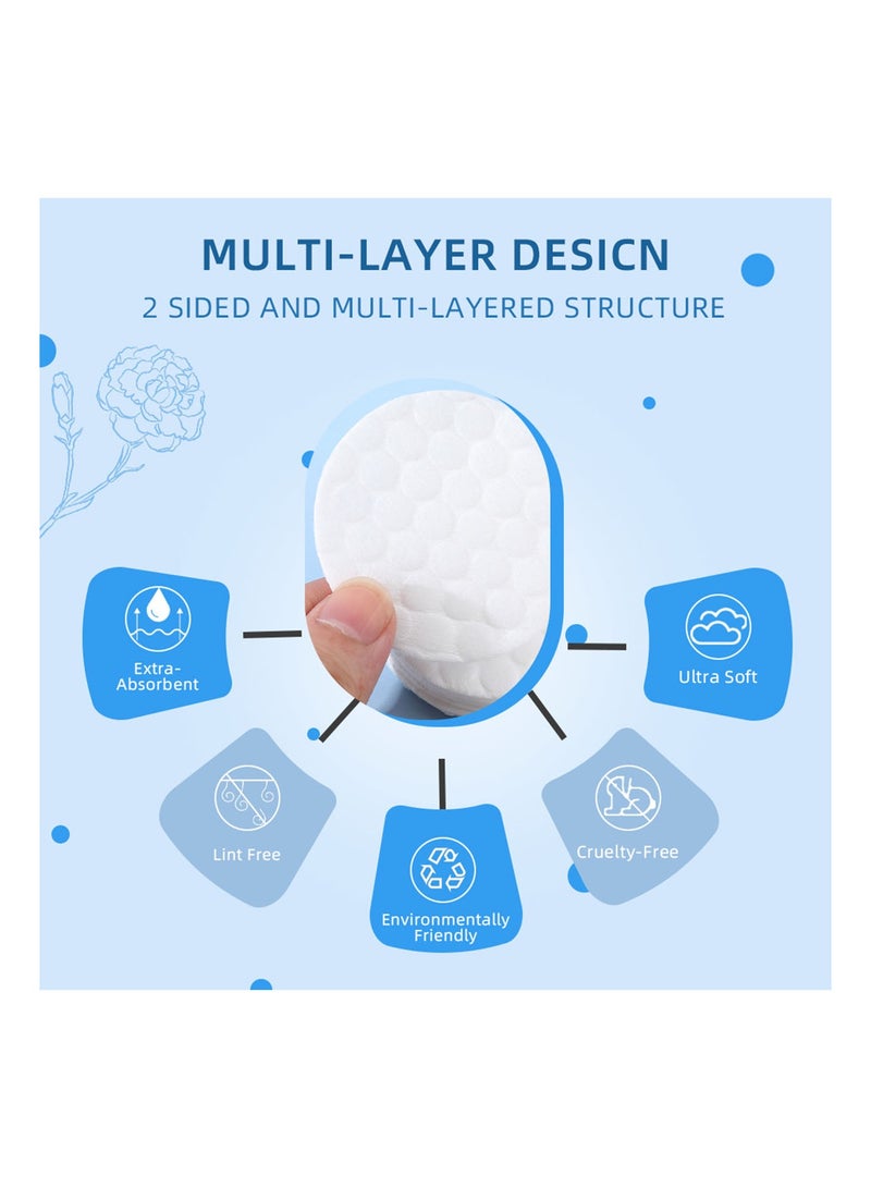 ٤٠٠ قطعة أقراص قطنية، ضمادات مزيل مكياج قطنية ناعمة، حشوات تنظيف الوجه للبشرة الحساسة - Image 2
